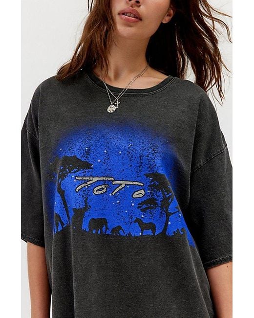 Urban Outfitters Blue Toto Africa Washed T-Shirt Dress