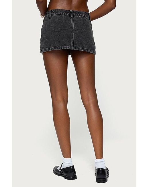 Edikted Black Camelia Denim Mini Skort