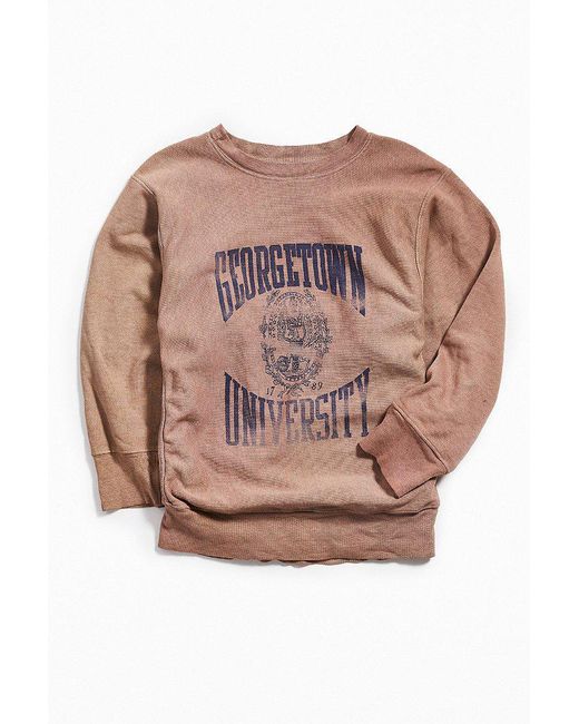 Urban Outfitters Vintage Georgetown University Light Brown Crew Neck Sweatshirt for men