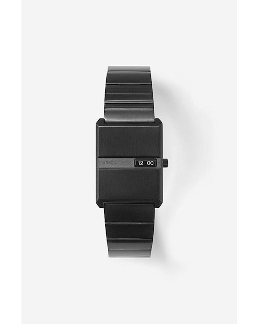 Breda Black Pulse Stainless Steel Metal Bracelet Quartz Watch for men
