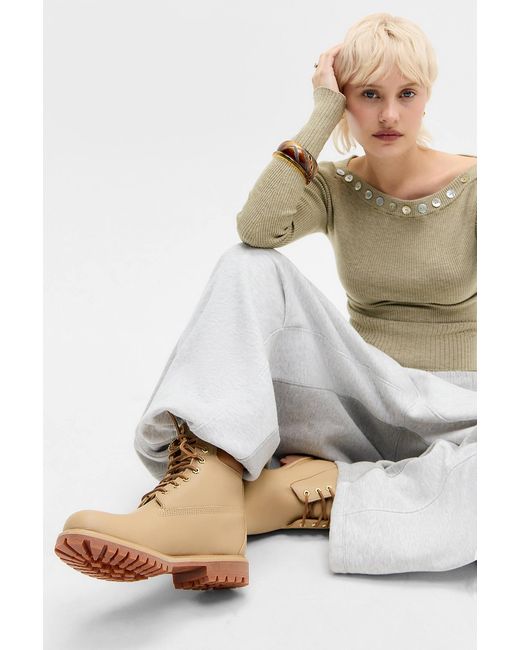 Timberland White Croissant Premium 6 Inch Boots
