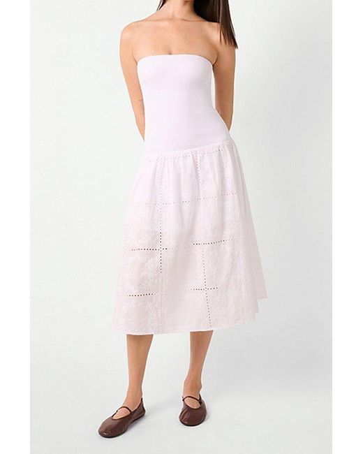 WeWoreWhat Pink Drop Waist Cotton Midi Dress