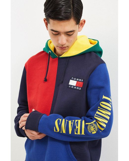 Tommy Hilfiger Tommy Hilfiger '90s Colorblock Hoodie in Blue for Men | Lyst