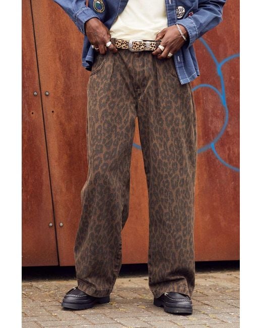 BDG Brown Leopard Print Skate Jeans for men