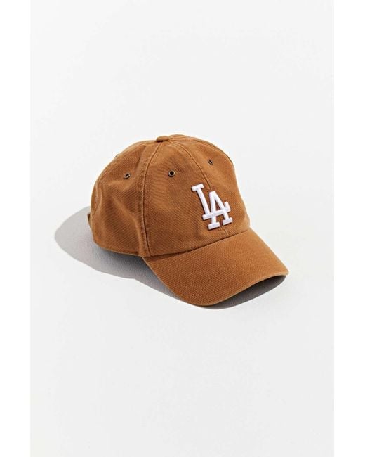 47 Brand Brown X Carhartt Los Angeles Dodgers Dad Baseball Hat for men