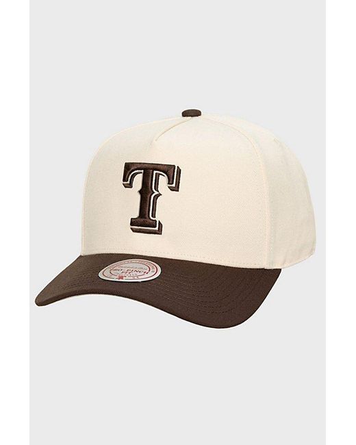 Mitchell & Ness Natural Mlb Texas Rangers Pro Snapback Hat for men