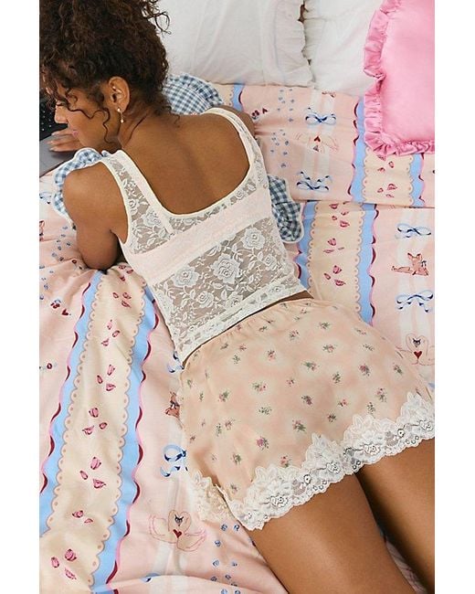 Out From Under Orange Luccia Lace Trim Mini Slip Skirt