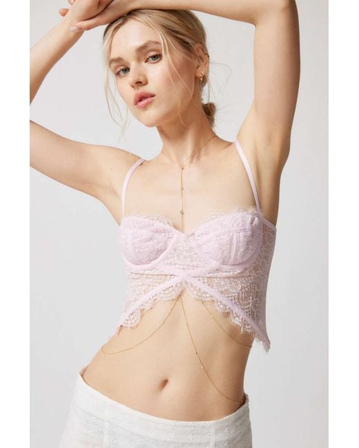 Out From Under Modern Love Cropped Corset in Pink