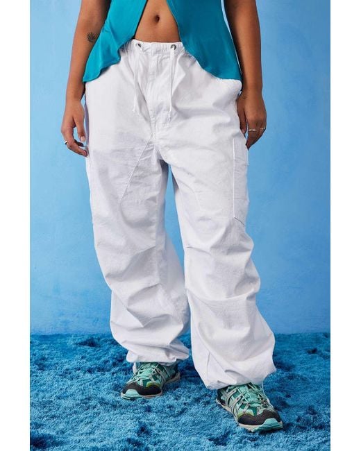 Jaded London Cotton White Baggy Cargo Pants in Blue Lyst UK