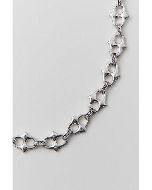 Urban Outfitters Black Ares Rhinestone Mariner Chain Necklace for men