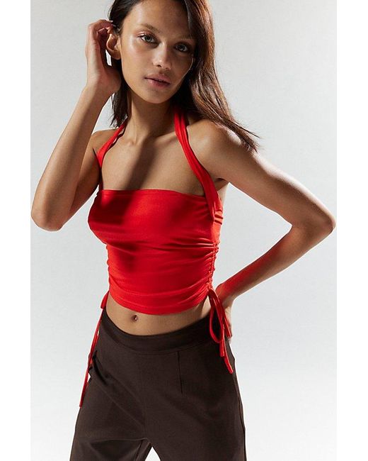 Silence + Noise Red Sapphire Halter Top