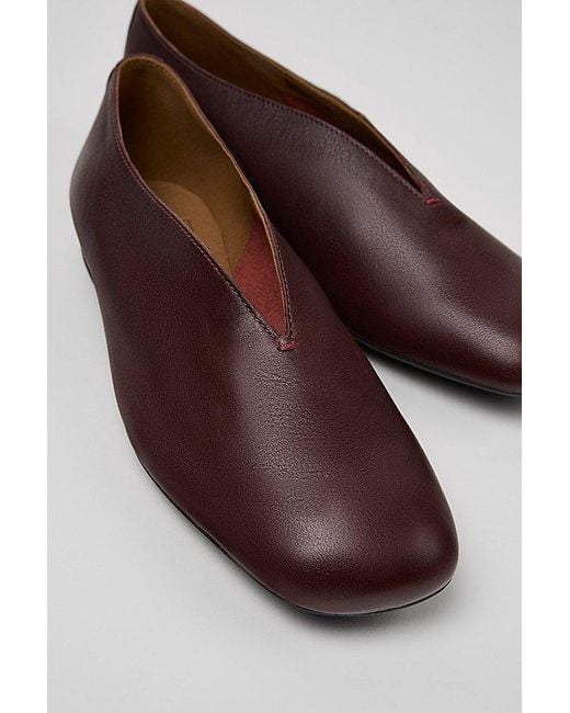 Camper Brown Casi Myra Leather Ballet Flat