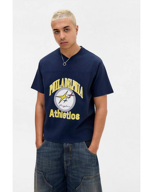 iets frans Blue Panel Basketball T-shirt for men