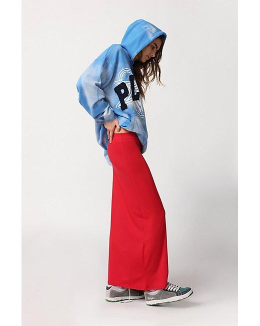 Urban Outfitters Red Uo Dominique Maxi Tube Skirt
