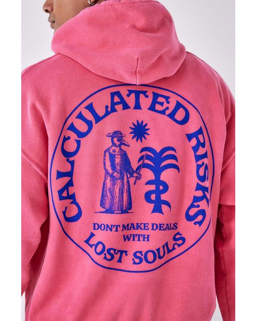 Urban Outfitters Uo Pink Calculated Risks Hoodie for men