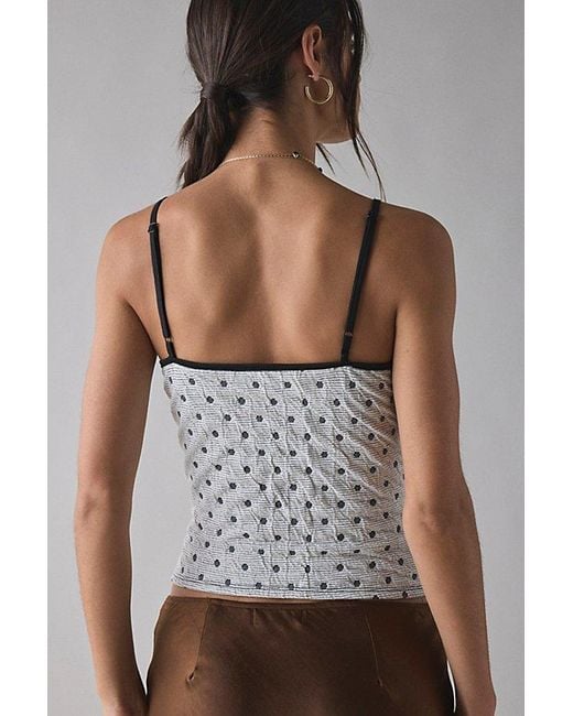 Vintage & ReMADE by UO Gray Remade By Uo Remnants Polka Dot Tank Top