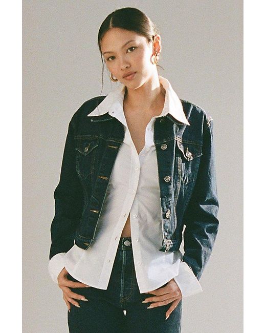 Vintage & ReMADE by UO Green Vintage By Uo Y2K Fitted Denim Jacket
