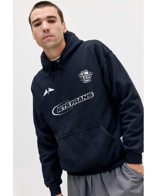 iets frans Blue Black Football Hoodie for men