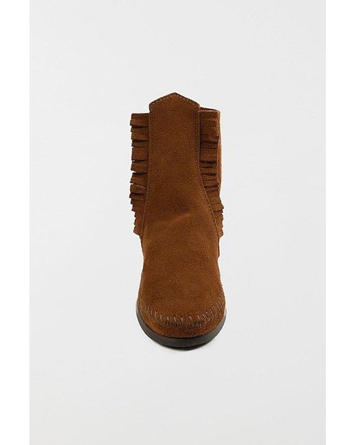 Minnetonka Brown Suede Two Button Boot
