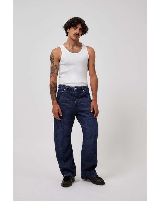 BDG Blue Kian Twist Seam Straight Leg Jeans for men