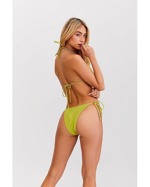 Sunkissed Green Le Triangle String Bikini Top