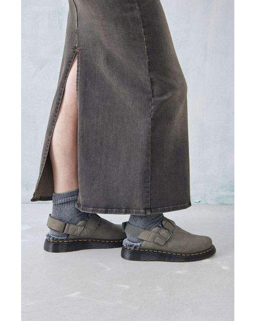 Dr. Martens Gray Grey Jorge Ii Faux Fur Lined Leather Mules
