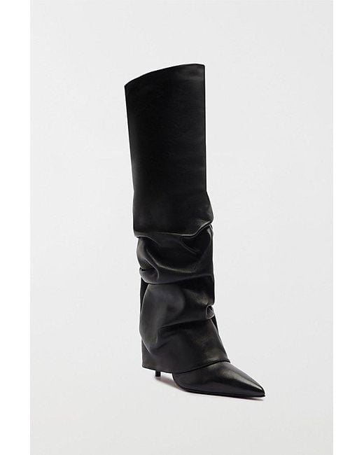 SCHUTZ SHOES Black Mikki Up Slouch Knee High Boot