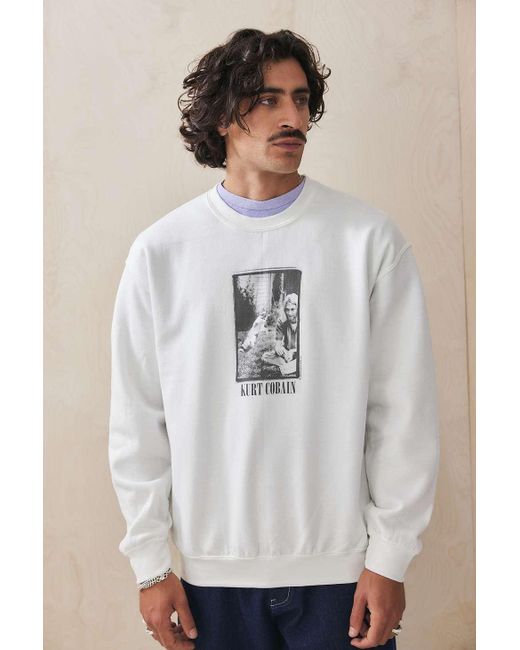 Urban Outfitters Gray Uo White Kurt Cobain Sweatshirt for men