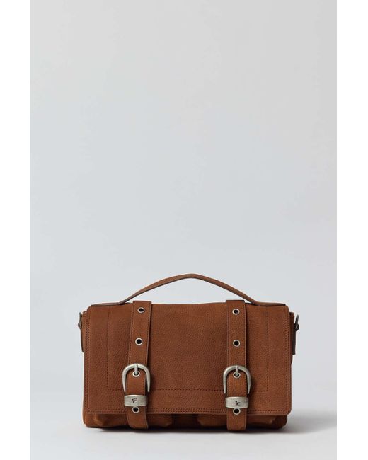 Marge Sherwood | Women Belted Hobo Suede Shoulder Bag Chestnut Nubuck Unique