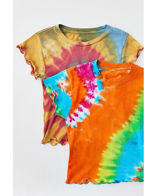 Urban Renewal Red Remade Tie-Dye Baby Tee