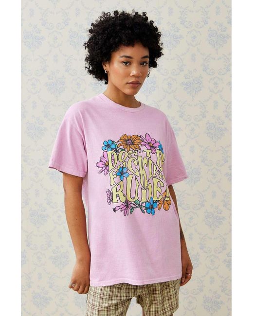 Urban Outfitters Pink Uo Don't Be Rude Dad T-shirt