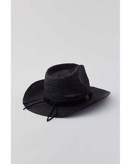 Urban Outfitters Black Ryder Straw Cowboy Hat
