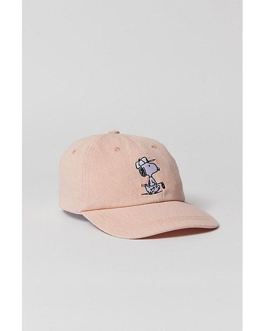 Urban Outfitters Pink Snoopy Washed Dad Hat for men