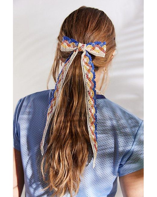 Urban Outfitters Brown Long Crochet Hair Bow Barrette