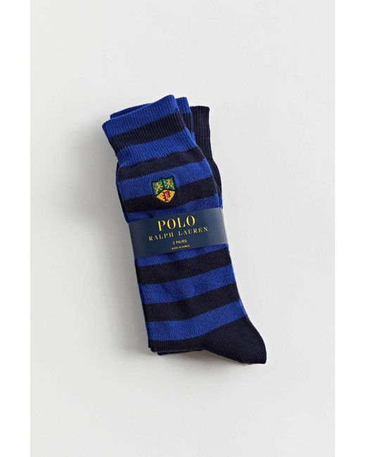 Polo Ralph Lauren Rugby Crest Crew Sock in Blue for Men Lyst