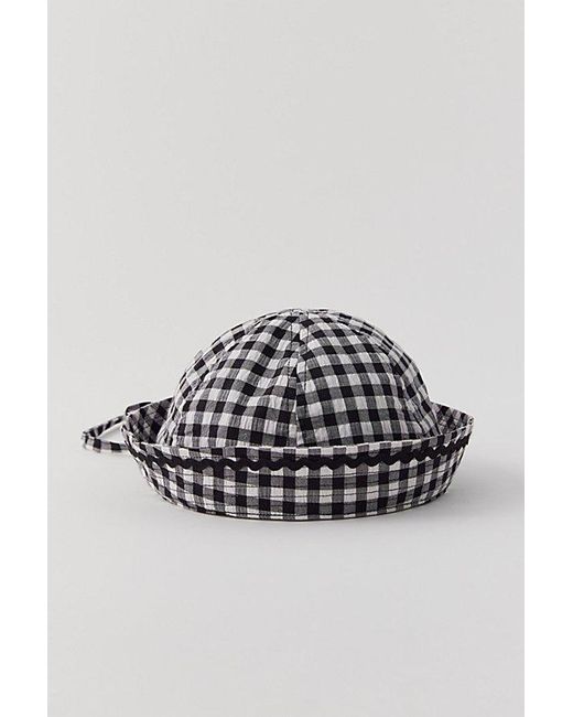 Urban Outfitters Black Gingham Sailor Hat