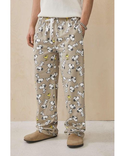 Urban Outfitters Brown Uo Snoopy Roller Printed Lounge Pants for men