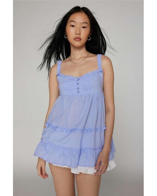 Kimchi Blue White Alexis Tiered Babydoll Top
