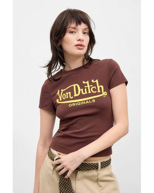 Von Dutch Brown Uo Exclusive Chocolate T-shirt