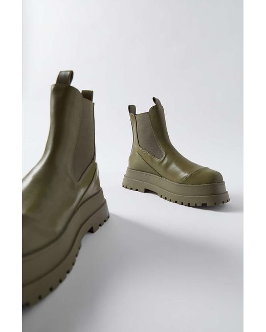 Urban Outfitters Green Uo Hailey Platform Chelsea Boot