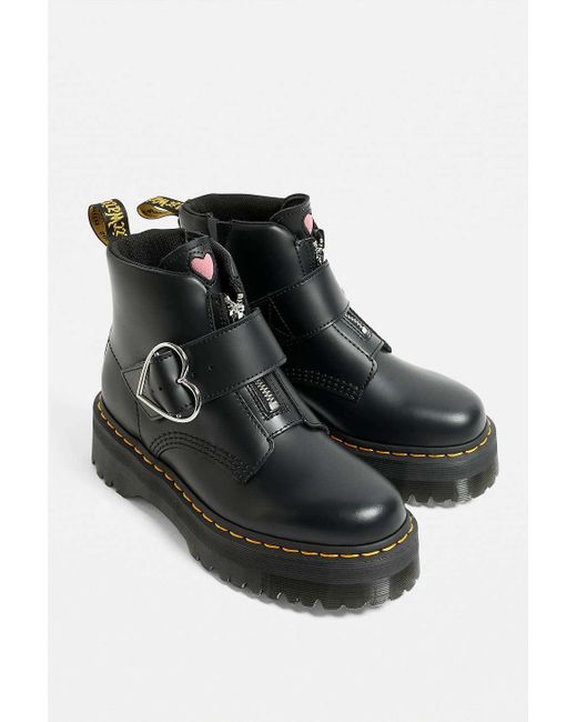 Dr. Martens X Lazy Oaf Heart Buckle Boots in Black | Lyst UK