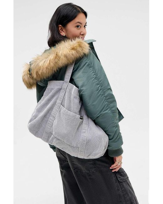 BDG Gray Tab Corduroy Tote Bag