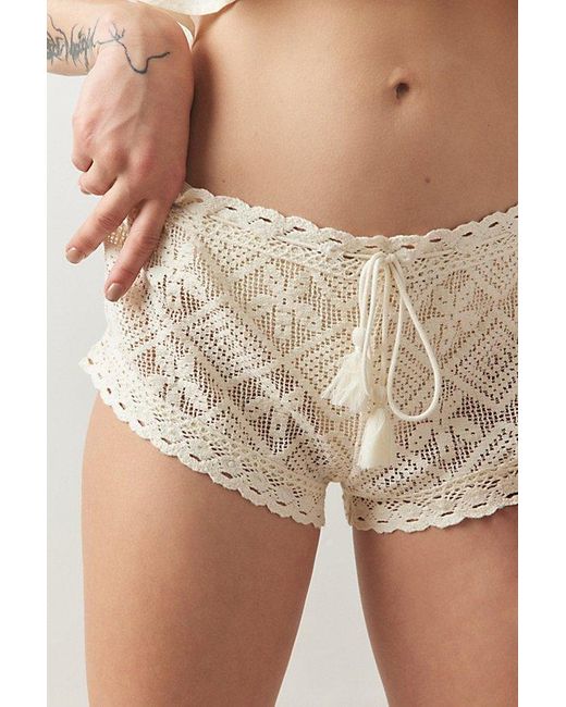 Out From Under White Cliona Crochet Micro Short