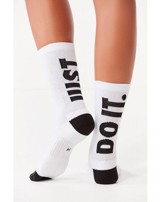 Nike Nike Sportswear Just Do It Crew Sock 2-pack in Black + White (Black) |  Lyst