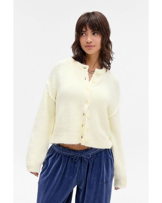Urban Outfitters White Uo Marli Crew Neck Cardigan