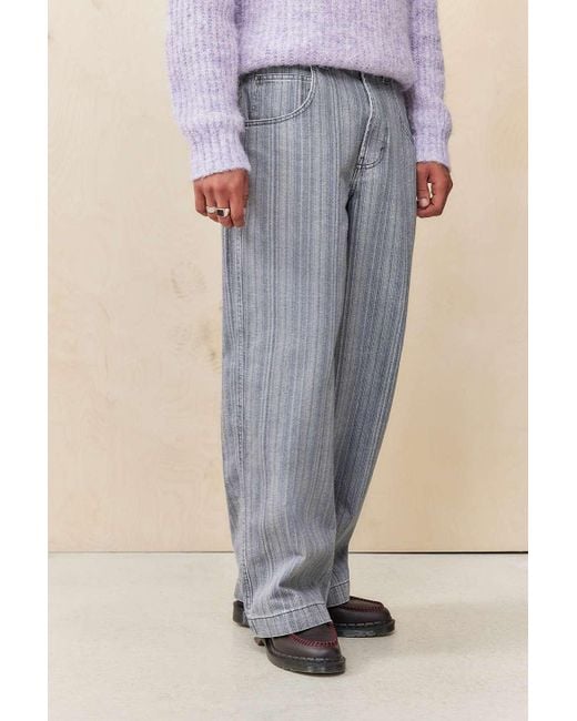 BDG Blue Neo Skate Multi Stripe Jeans 32w 32l At Urban Outfitters for men