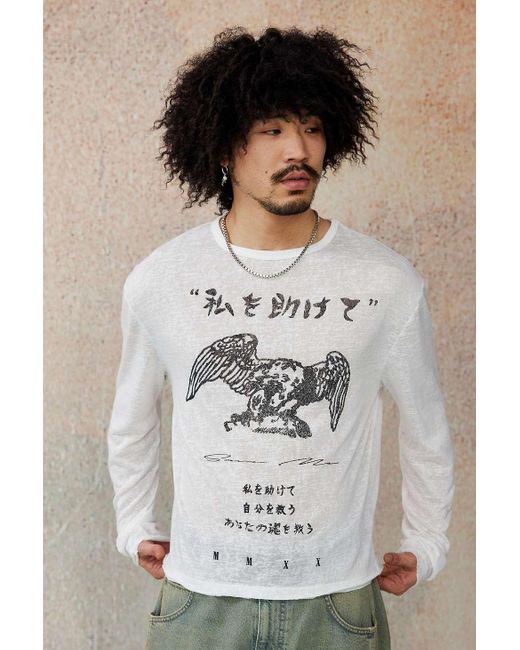 Urban Outfitters Gray Uo Eagle Long Sleeve T-shirt for men