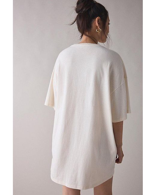 kimchi blue cat graphic t shirt dress I Need A Nap Dog Oversized T-Shirt in Natural shoulder tee topped with