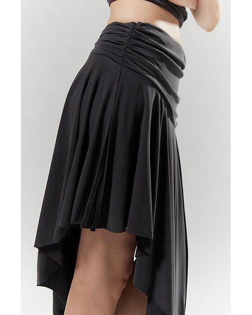 Silence + Noise Black Irina Halter Top & Asymmetrical Midi Skirt Set