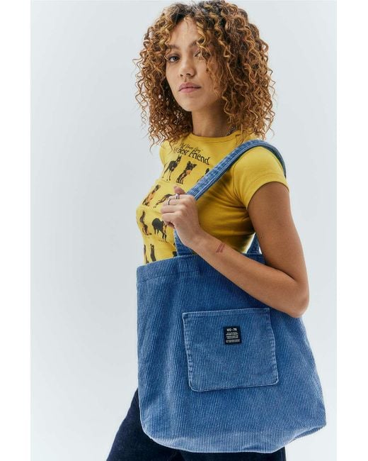 Urban Outfitters Blue Uo Corduroy Pocket Tote Bag